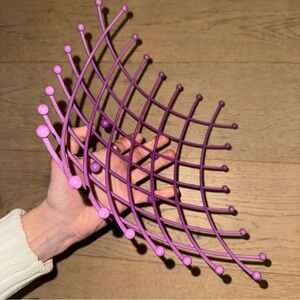 Vintage IKEA Post Modern Atomic Wire Fruit Bowl - purple